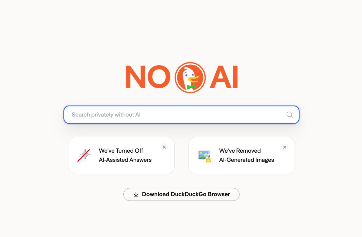 DuckDuckGo Launches 'No AI' Browser Extensions as Traffic Surges